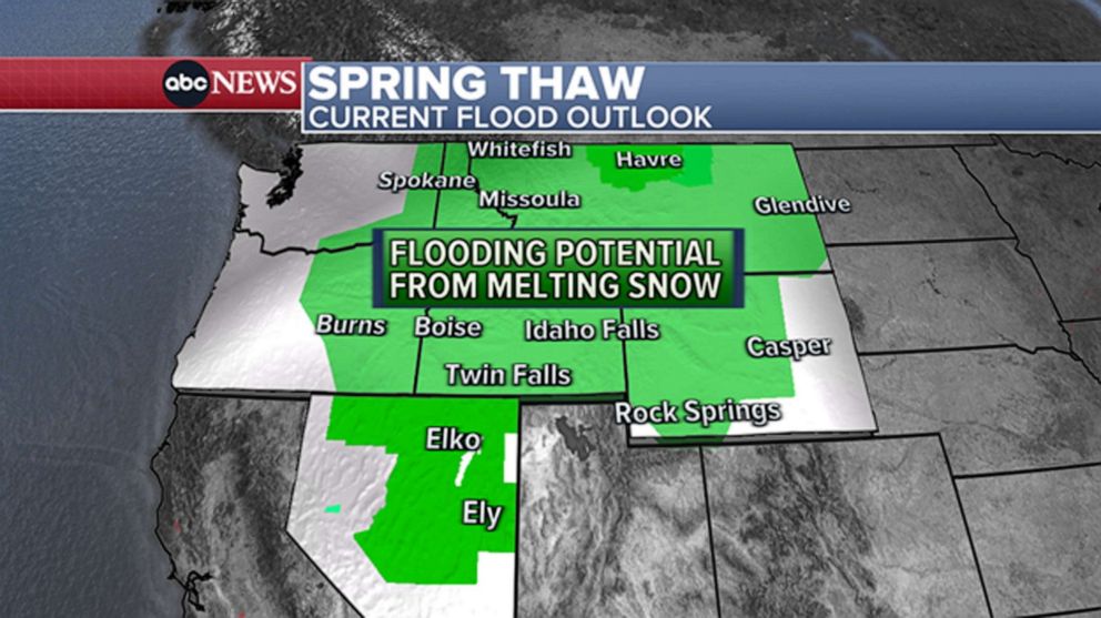 A steep rise in temperatures will kick off the spring thaw across the