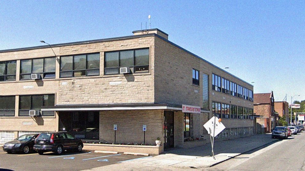 5th Grade Teacher - St. Stanislaus School in Chicago, Ill., is seen in a 2019 image from Google Maps street view.