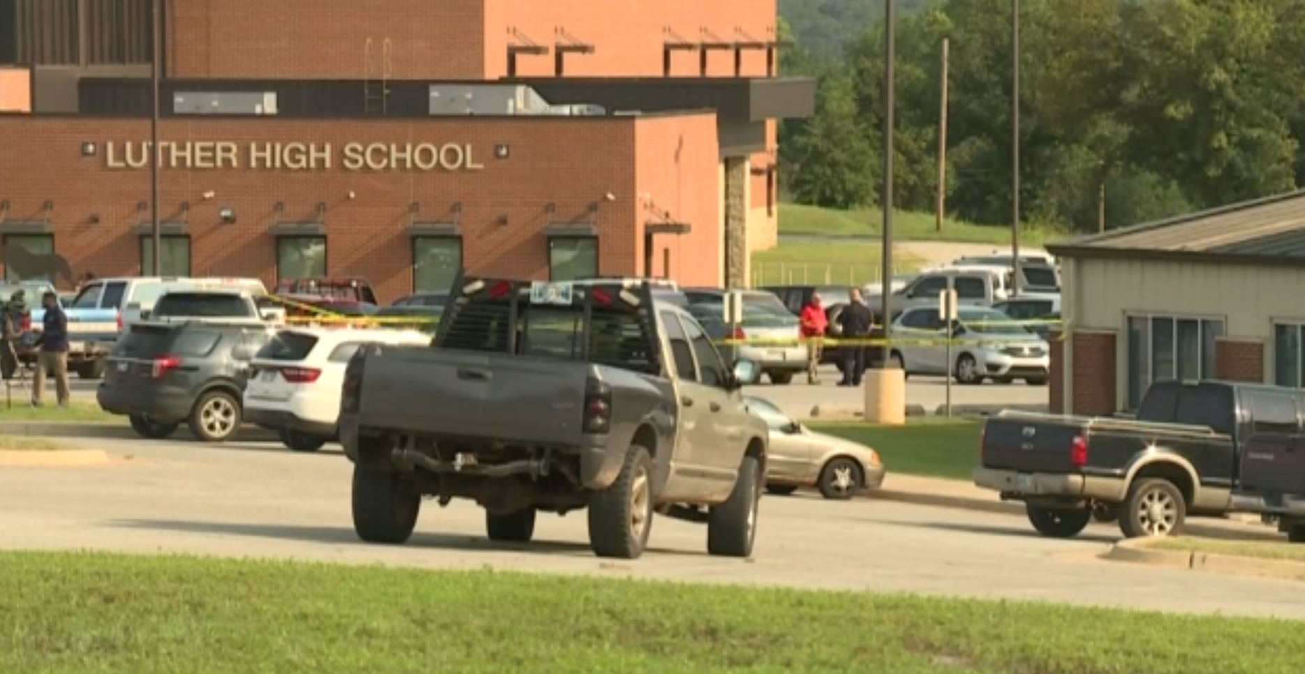 PHOTO: Police are investigating after a student was stabbed multiple times on the first day of school at Luther High School in Luther, Okla., Aug. 16, 2018.