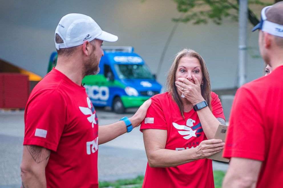 PHOTO: Stacey is surprised and shocked to see her biological son for the first time.