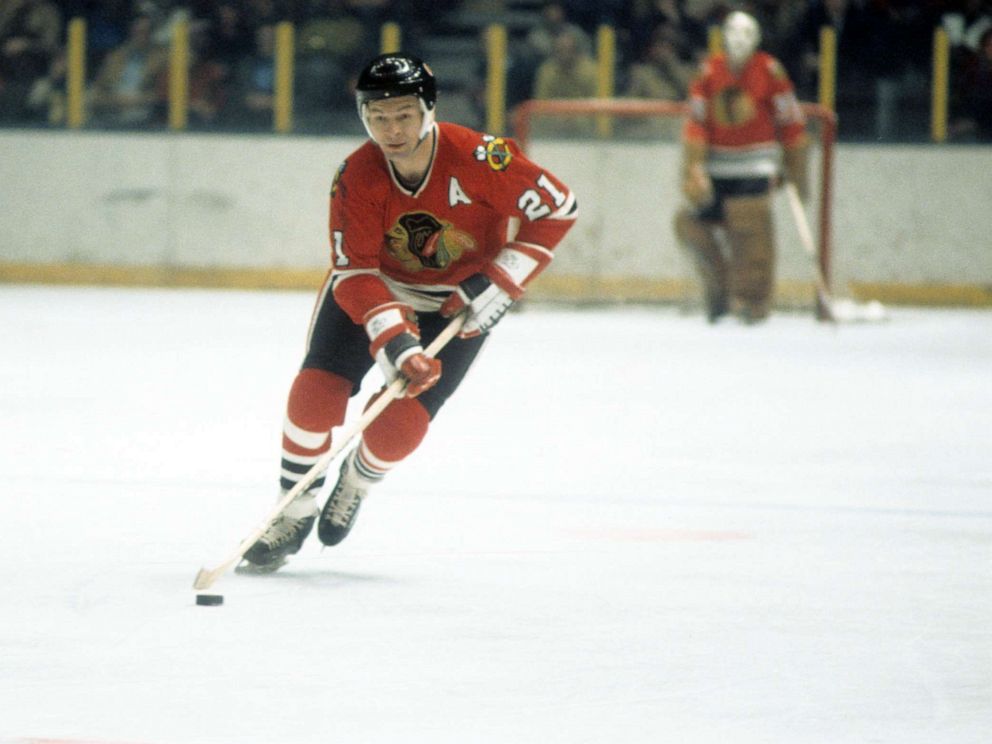 PHOTO: Stan Mikita of the Chicago Blackhawks skates on the ice during an NHL game against the New York Rangers on December 16, 1973, at Madison Square Garden in New York.