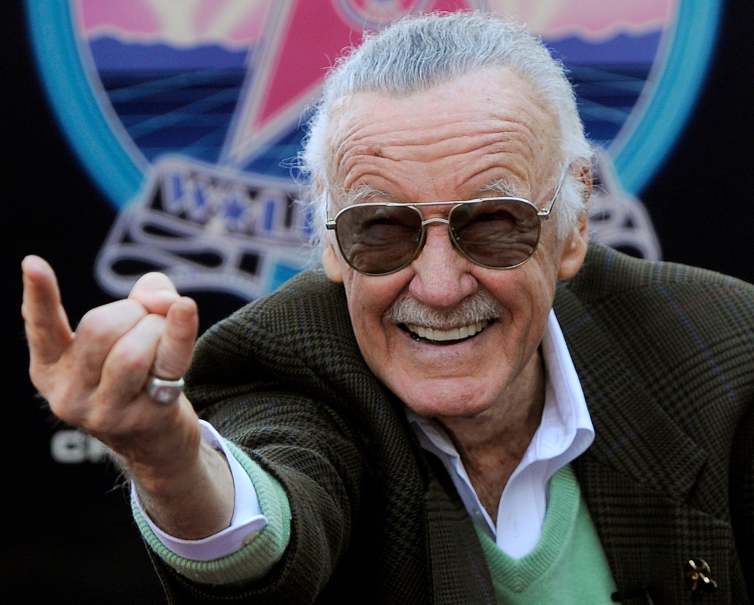 PHOTO: In this Jan. 4, 2011 file photo, Comic book creator Stan Lee strikes the Spiderman pose as he poses after receiving a star on the Hollywood Walk of Fame in Los Angeles.