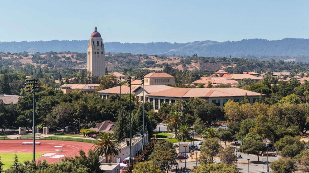 PHOTO: A general view of the Stanford University campus including Hoover Tower on Sept. 30, 2017 in Palo Alto, Calif.