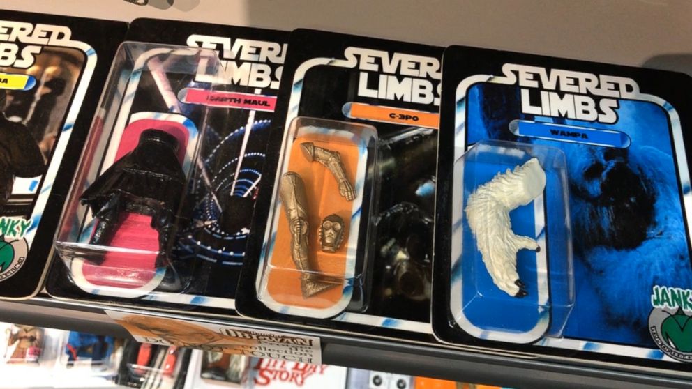 PHOTO: Fan made "severed arms" action figures at Rancho Obi Wan.