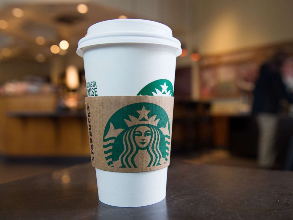 PHOTO: A Starbucks coffee cup is seen inside a Starbucks Coffee shop in Washington, DC.