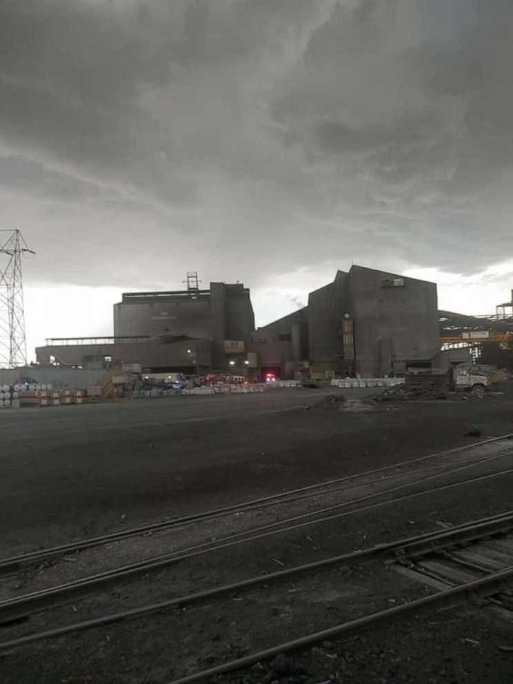 PHOTO: Pueblo firefighters respond to an explosion at the Evraz Rocky Mountain Steel Plant, May 29, 2021, in images posted to their Facebook page.