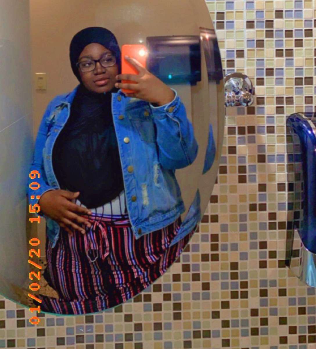PHOTO: Stefanae Coleman of Texas poses in front of a mirror wearing a hijab in a photo timestamped Jan. 2, 2020.