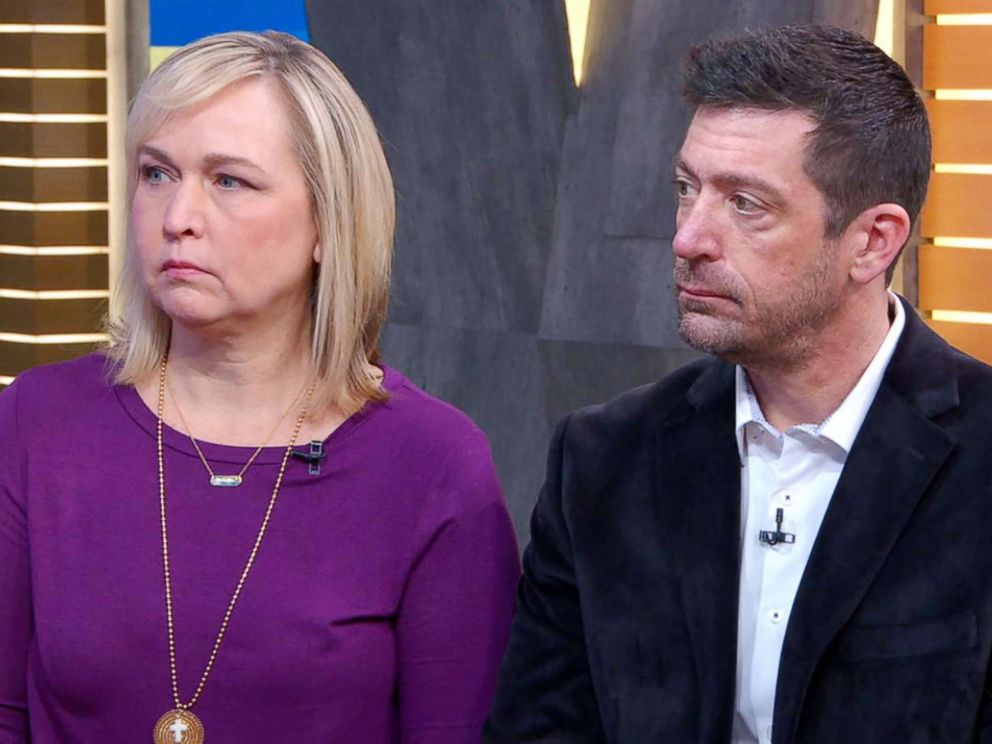 PHOTO: Jim and Evelyn Piazza, the parents of 19-year old Penn State University sophomore Tim Piazza who died following an alleged hazing incident, speak out in an interview with ABC News Michael Strahan.