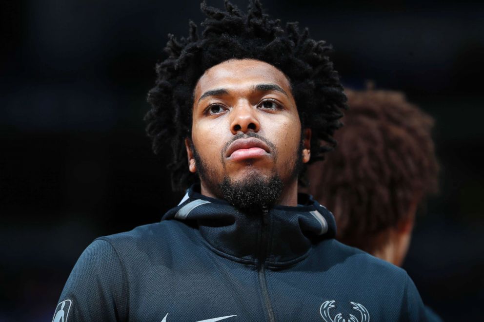 PHOTO: Milwaukee Bucks guard Sterling Brown in the first half of an NBA basketball game, April 1, 2018.