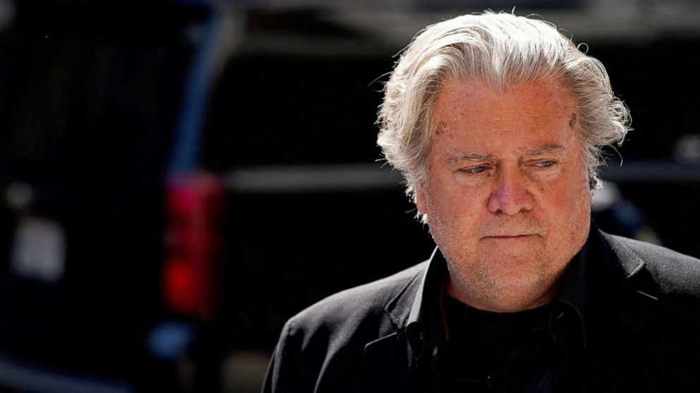 PHOTO: Steve Bannon, talk show host and former White House advisor to former President Donald Trump, arrives to U.S. District Court in Washington, June 15, 2022.