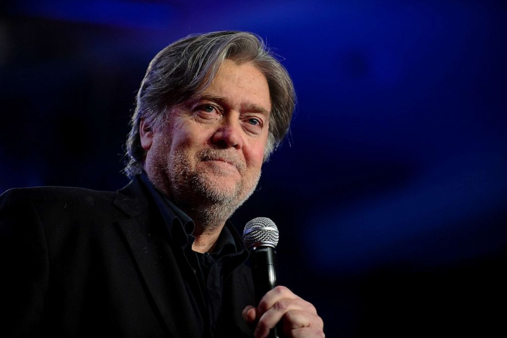 PHOTO: In this Oct. 14, 2017, file photo, former White House chief strategist Steve Bannon delivers remarks at an event in Washington, D.C.