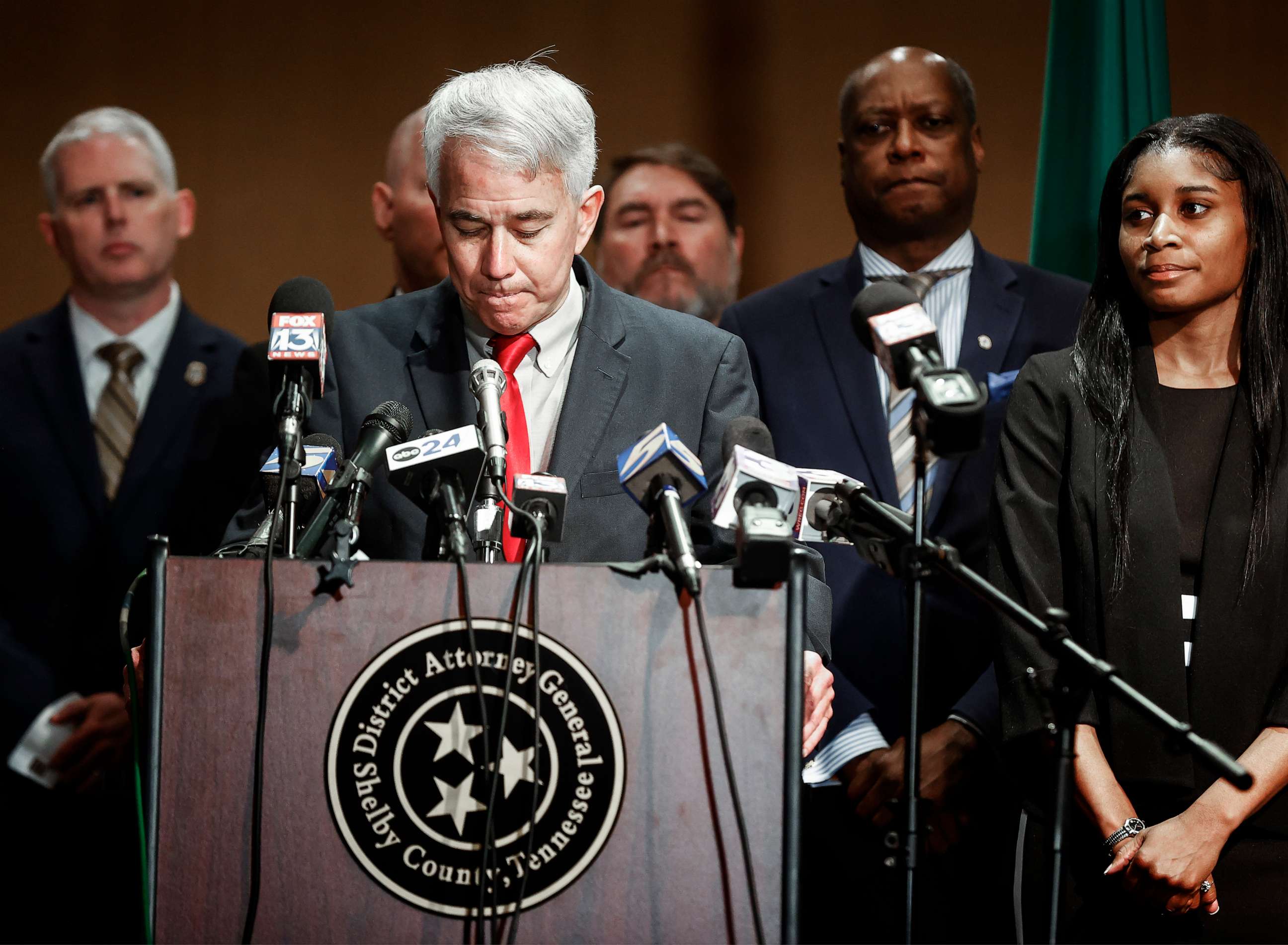 PHOTO: Shelby County District Attorney Steve Mulroy answers questions during a press conference on Thursday, Jan. 26, 2023, after five fired Memphis Police Officers were charged in the murder of Black motorist Tyre Nichols.