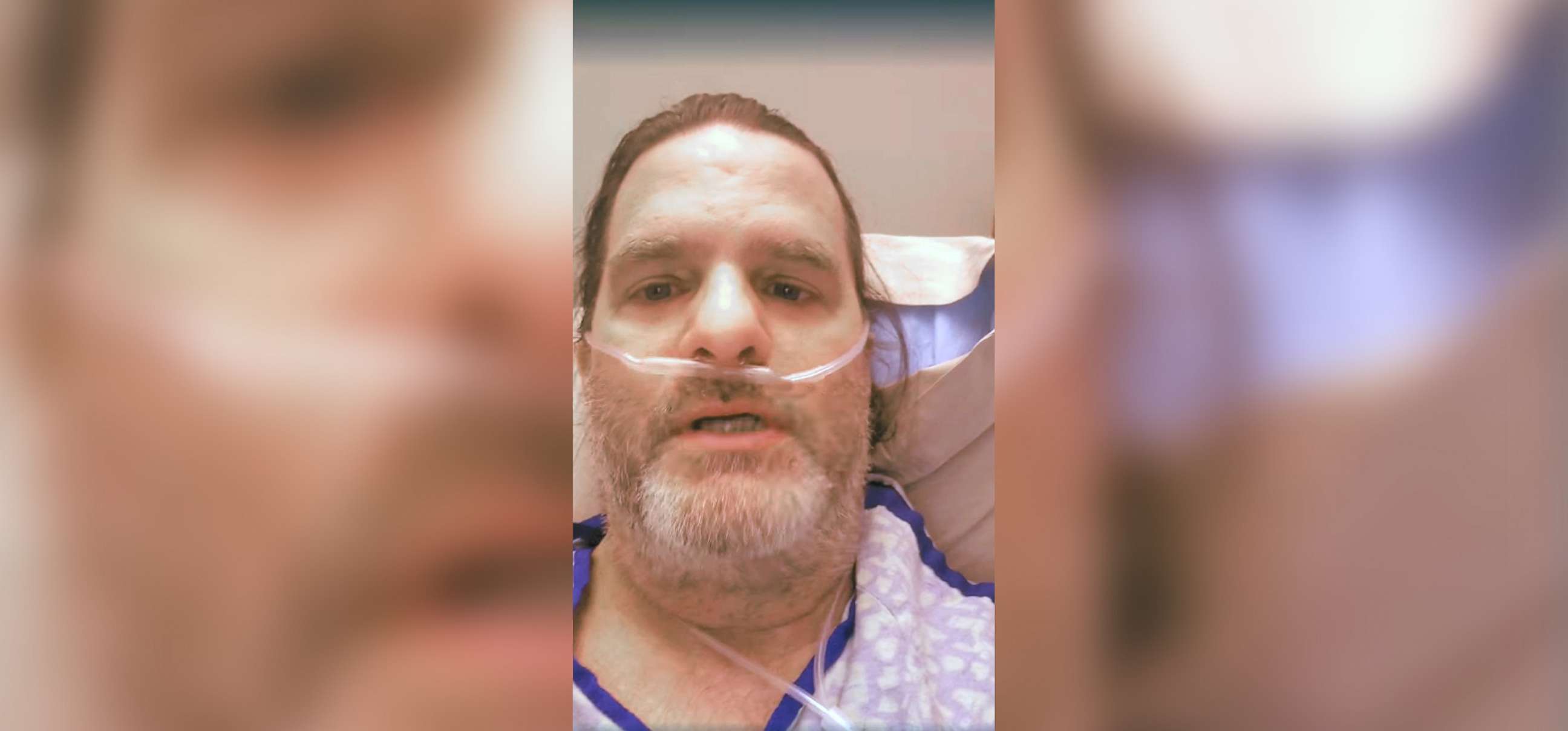 PHOTO: Unvaccinated New Orleans resident Steve Witschel was in intensive care with COVID-19. He is pictured in an image taken from video posted to his Facebook account.