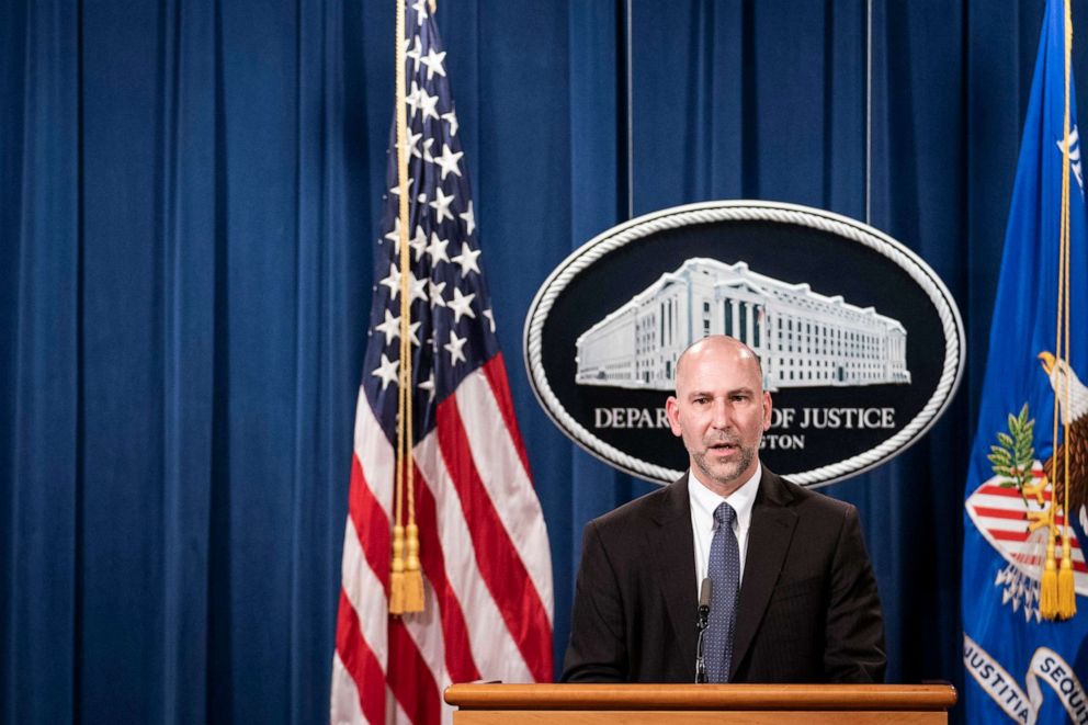 PHOTO: Steven D'Antuono, FBI Washington field office Assistant Director in Charge speaks at a press conference to give an update on the investigation into the Capitol Hill riots, Jan. 12, 2021, in Washington, DC.