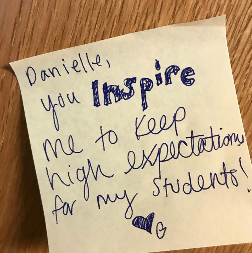 PHOTO: One of the notes left by faculty and students at Arbor Preparatory High School in Michigan that filled the halls of their campus with words of love and encouragement.
