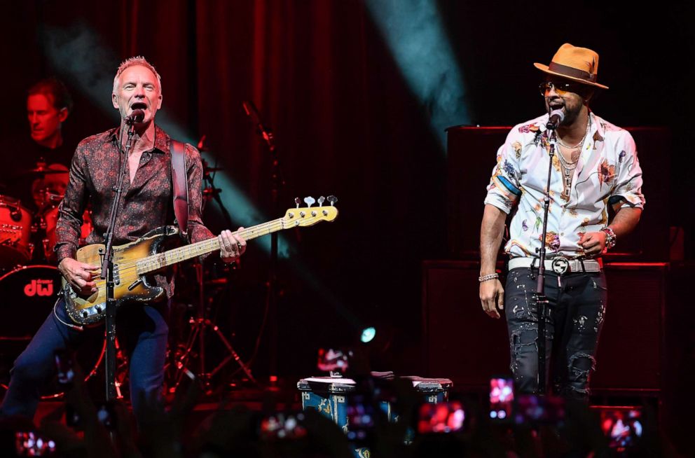 PHOTO: In this Oct. 26, 2018, file photo, Sting and Shaggy perform at The Masonic Auditorium in San Francisco.