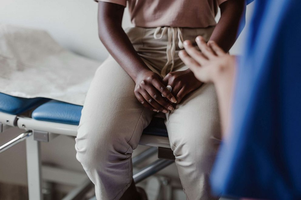 PHOTO: Stock photo of Black woman in doctor's office. 