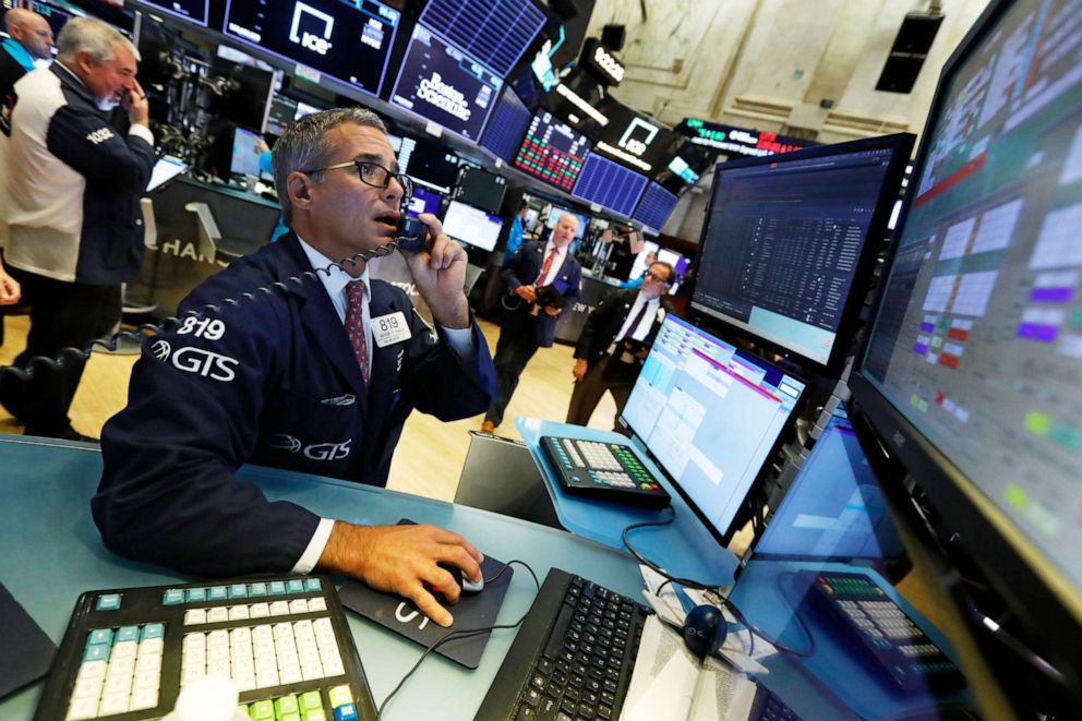 PHOTO: Specialist Anthony Rinaldi works on the floor of the New York Stock Exchange, Aug. 5, 2019.