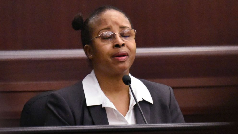 Gloria Williams testifies on the second day of her sentencing hearing Friday, May 4, 2018, at the Duval County Courthouse in Jacksonville, Fla.