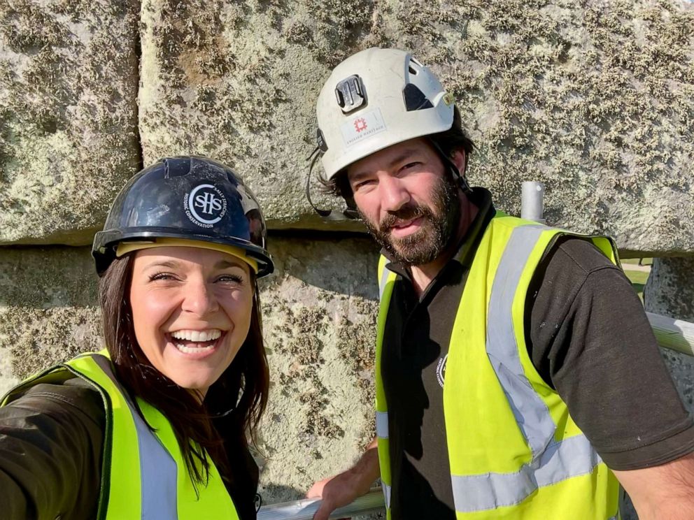 PHOTO: Maggie Rulli and Angus Hines are pictured at Stonehenge, on Sept. 15, 2021 in Amesbury, United Kingdom.