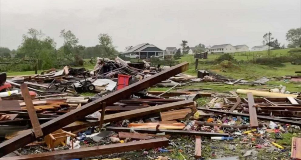 PHOTO: Damage from a storm in Bedford County, Va., May 27, 2022.