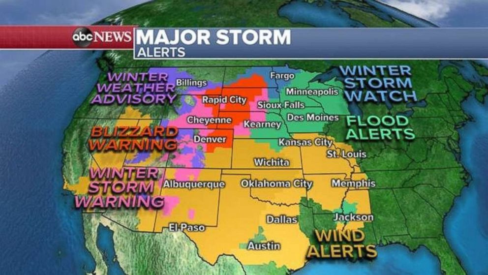 PHOTO: Alerts are in place across much of the western half of the United States.