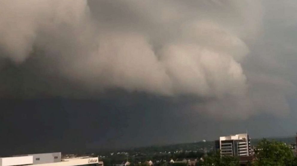 PHOTO: Storm clouds gather over Reston, Va., May 14, 2018, in this still image obtained from social media video.