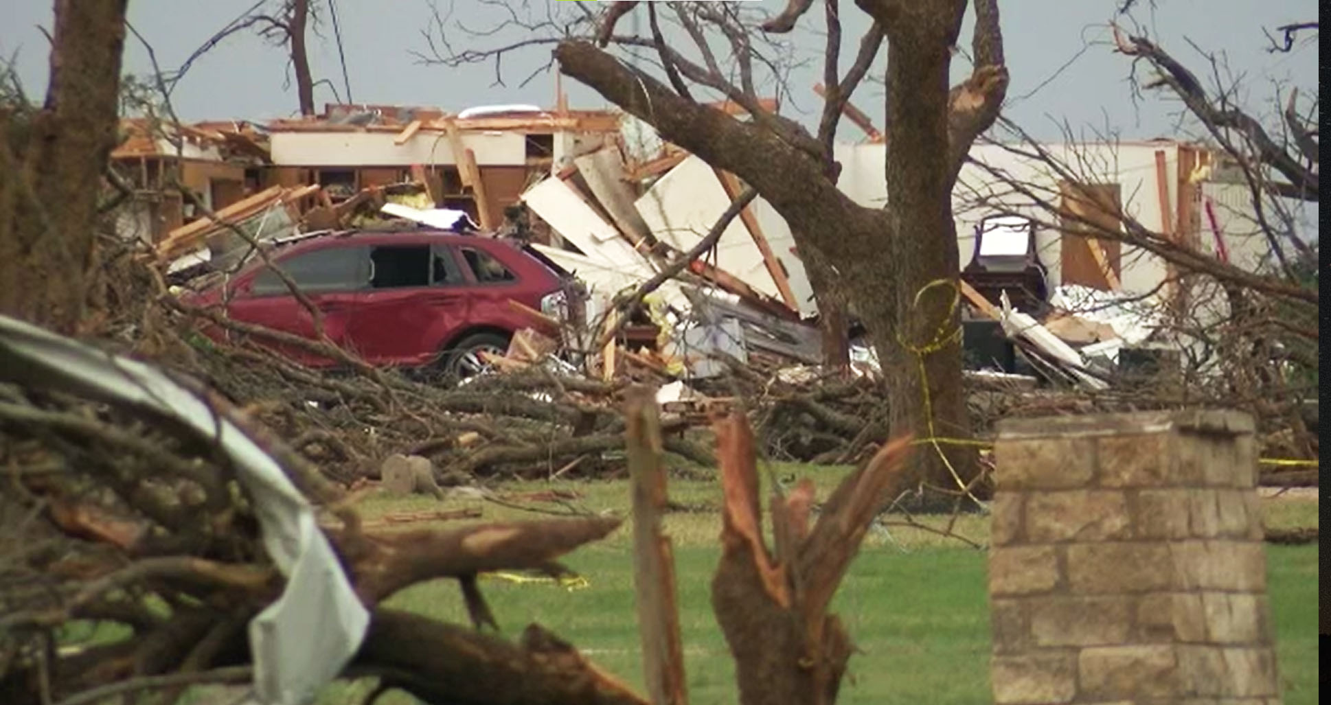 PHOTO: Damage from a storm that swept through the area is shown in Salado, Texas, on April 13, 2022.