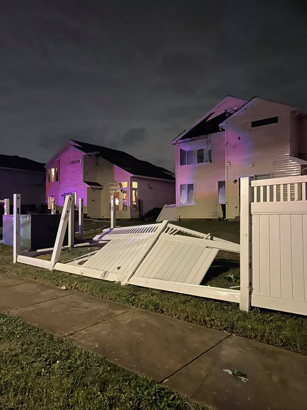 PHOTO: Damage to homes after a storm passed through Naperville, Illinois, June 21, 2021.