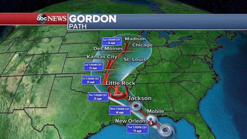 Tropical Storm Gordon bears down on Gulf Coast; will likely be