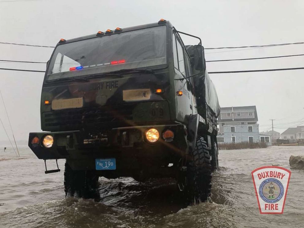 PHOTO: The Duxbury Fire Department posted this photo to their Twitter account of flooding on Highway 9, March 2, 2018, in Duxbury, Mass. 
