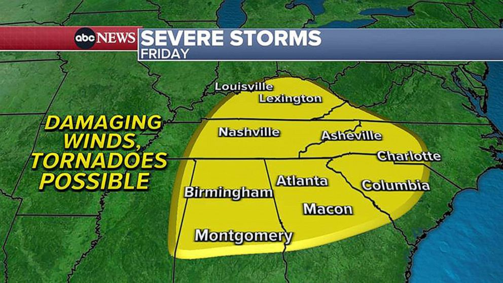 PHOTO: Friday's forecast for severe weather outbreak