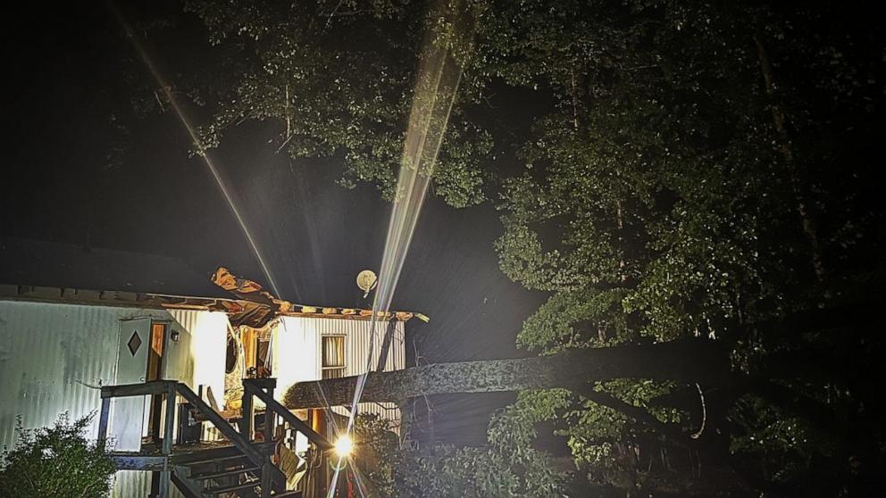 PHOTO: A 78-year-old woman was killed when a tree fell on her mobile home in Browns Summit, North Carolina, according the Rockingham County Sheriff's Office.
