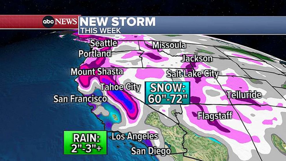 PHOTO: Another winter storm is set to hit the West Coast the week of Feb. 27, 2023.