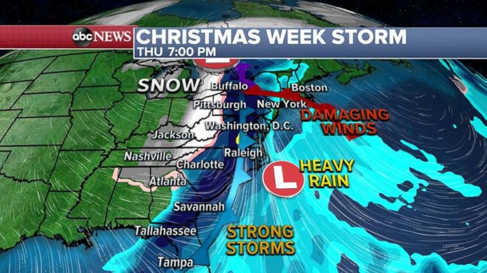 PHOTO: The potential of a cross-country Christmas week storm hitting the U.S. is increasing.
