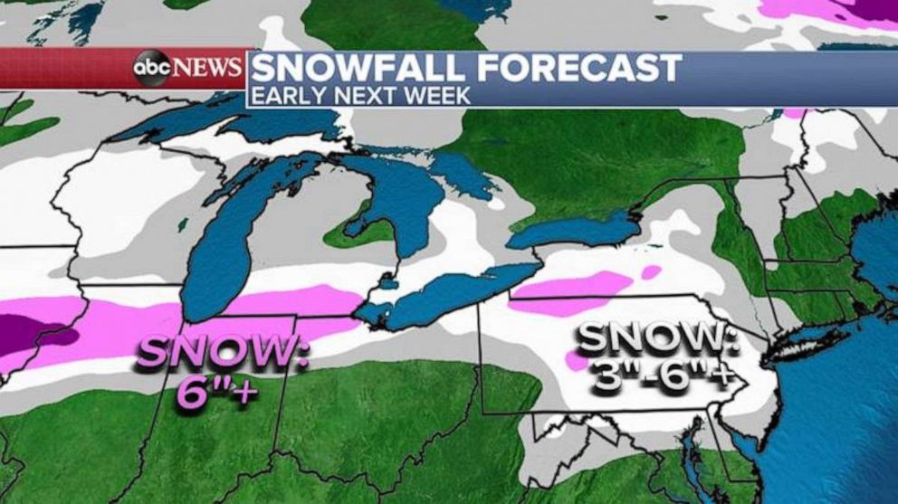 PHOTO: A wintery blast will hit a large part of the country as a couple of storms cross the nation, Jan. 22, 2021.