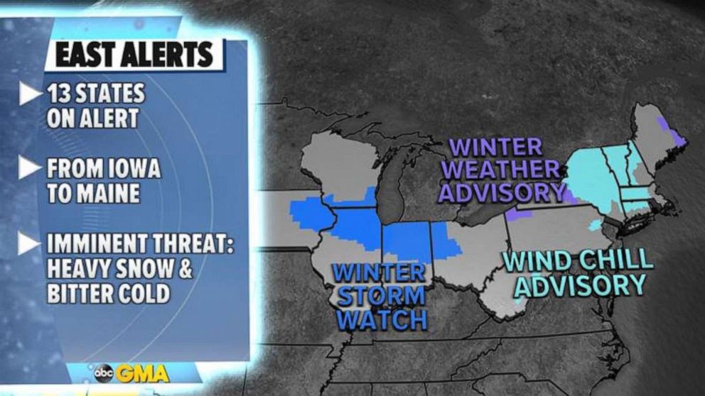 PHOTO: A western storm will cross the U.S., bringing heavy snow to the Midwest and the East, Jan. 29, 2021.
