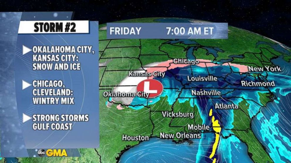 PHOTO: As we enthusiastically welcome the start of 2021, a new storm will quickly move into the South, and race toward the North and East.
