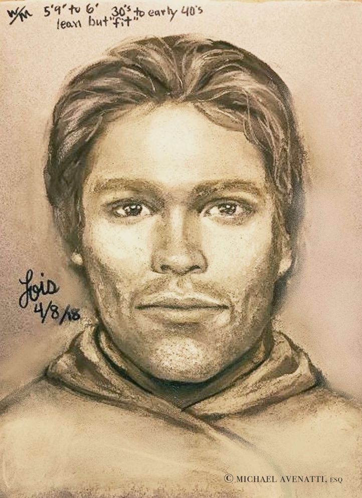 PHOTO: This artist's drawing released by attorney Michael Avenatti, reports to show the man that the adult film actress Stormy Daniels says threatened her in a Las Vegas parking lot in 2011 to remain quiet about her affair with President Donald Trump.