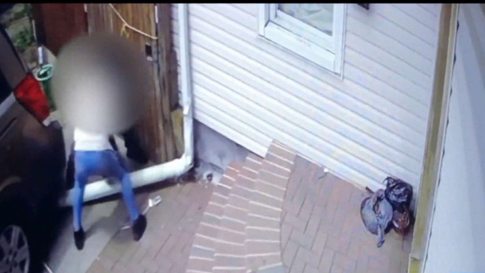 PHOTO: This image made from video shows a struggle between a 13-year-old girl and a man.
