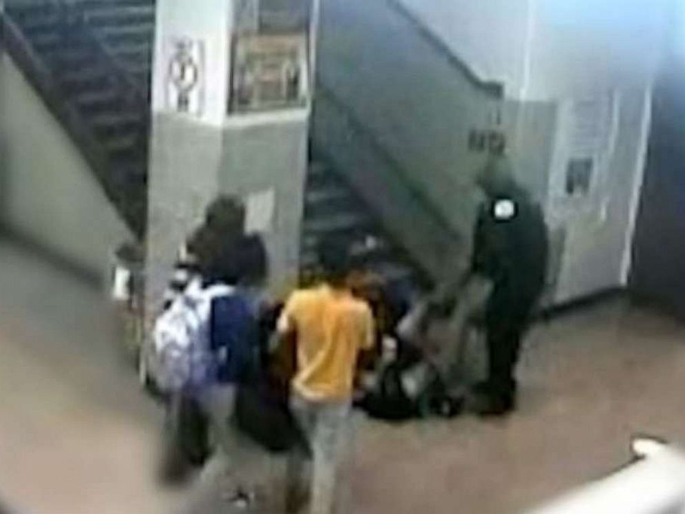 PHOTO: A school resource officer at John Marshall Metropolitan High School in Chicago can be seen dragging a 16-year-old girl down a flight of stairs in a February incident.