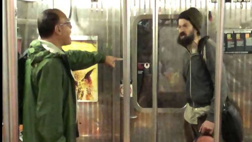 Retired cop pulls gun on batwielding man on subway ABC7 Los Angeles