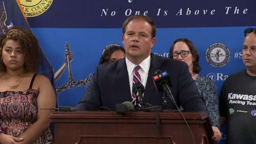 PHOTO: Suffolk County District Attorney Raymond Tierney speaks at a press conference on July 14, 2023.