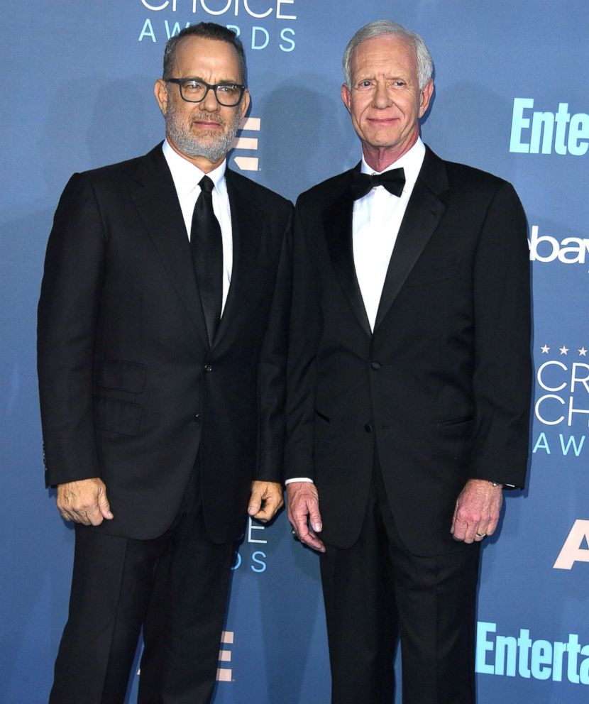 PHOTO: Tom Hanks and Chesley "Sully" Sullenberger arrive at the The 22nd Annual Critics' Choice Awards, Dec. 11, 2016, in Santa Monica, Calif. 