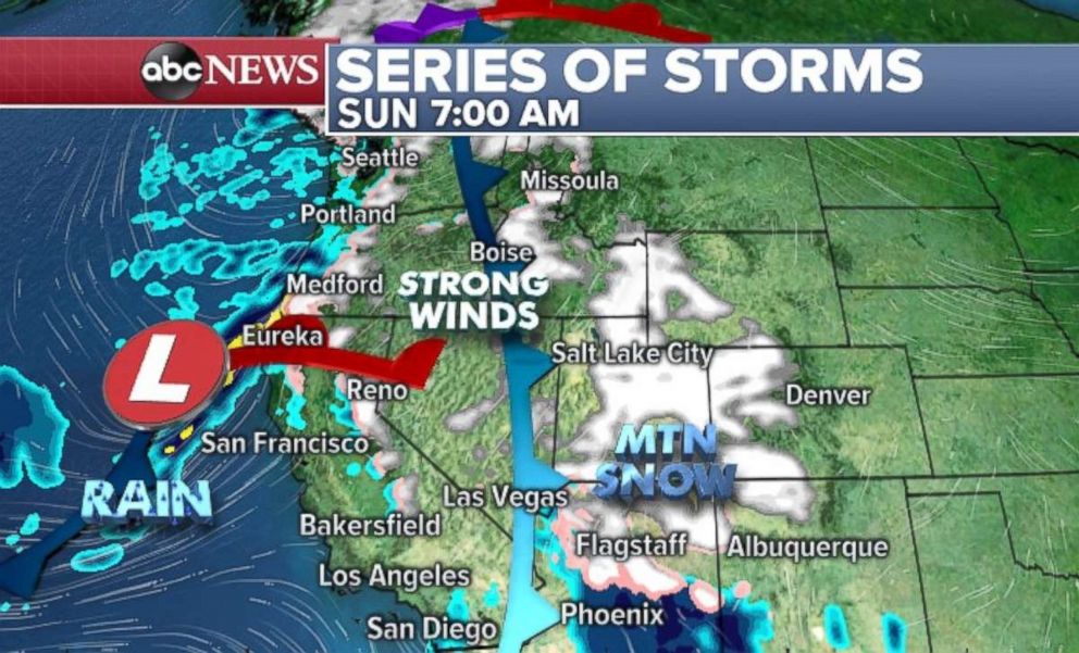 PHOTO: Heavy snow is possible in the mountains on Sunday.
