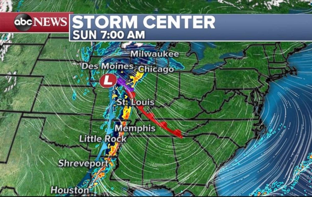 PHOTO: A new system is developing in the middle of the country and set to deliver rain from Texas to Illinois late Saturday and early Sunday.