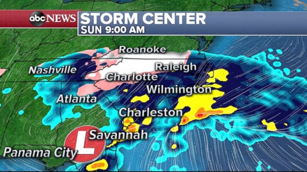PHOTO: The storm will move in the Southeast on Sunday morning and deliver heavy snow to western North Carolina.