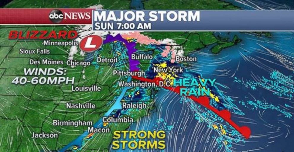PHOTO: Sunday will be a rainy one in the Northeast.
