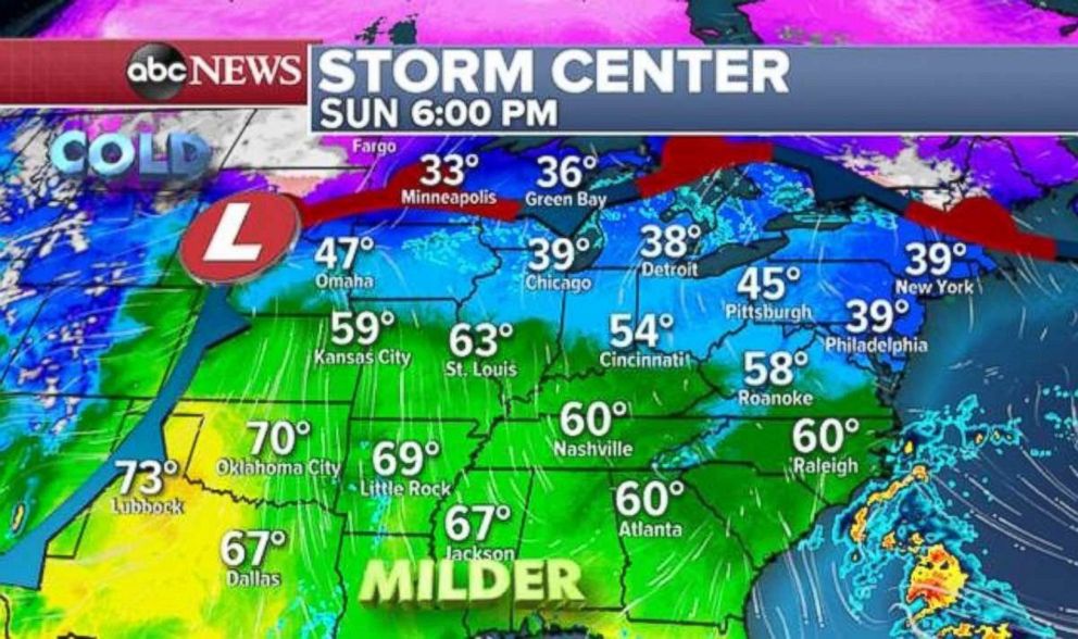 PHOTO: Temperatures are completely flipped from last week in the Midwest.