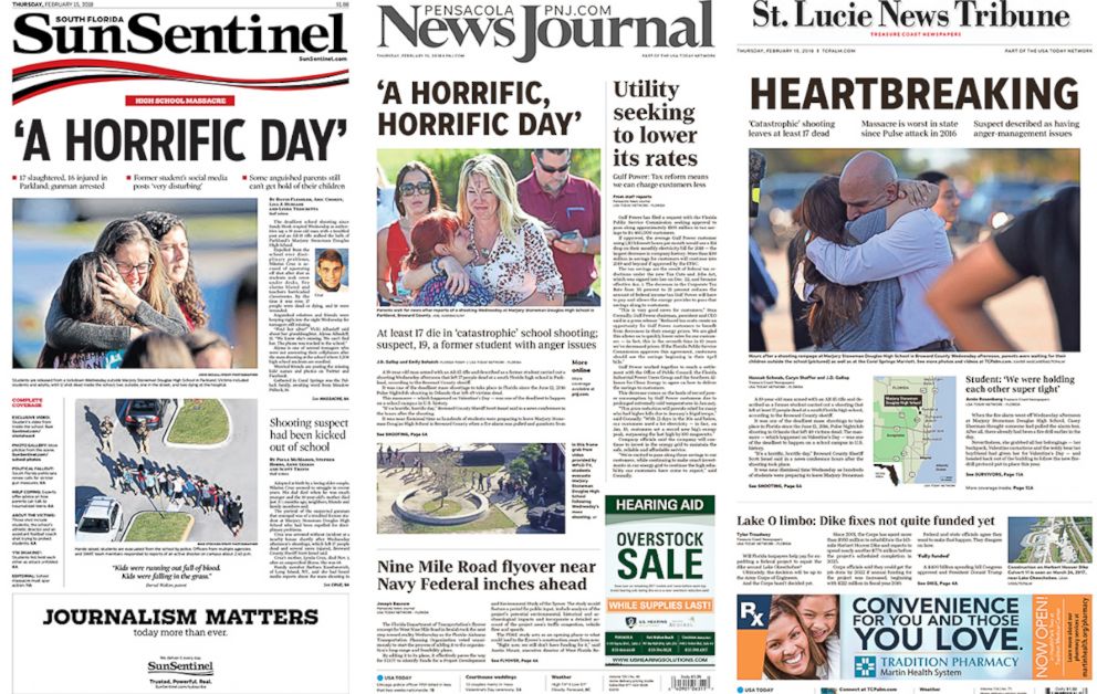 How Florida newspaper front pages stack up in coverage of school ...